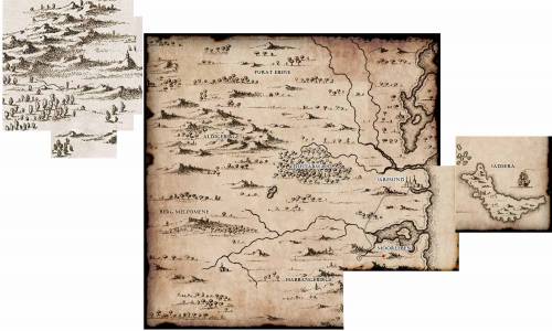 Die bisher aus Teilstücken zusammengesetzte Landkarte von Dragosien